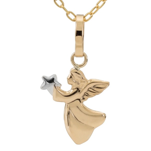 Stampd Jewelry - 14k Yellow Gold And White Gold Angel Pendant / Charm
